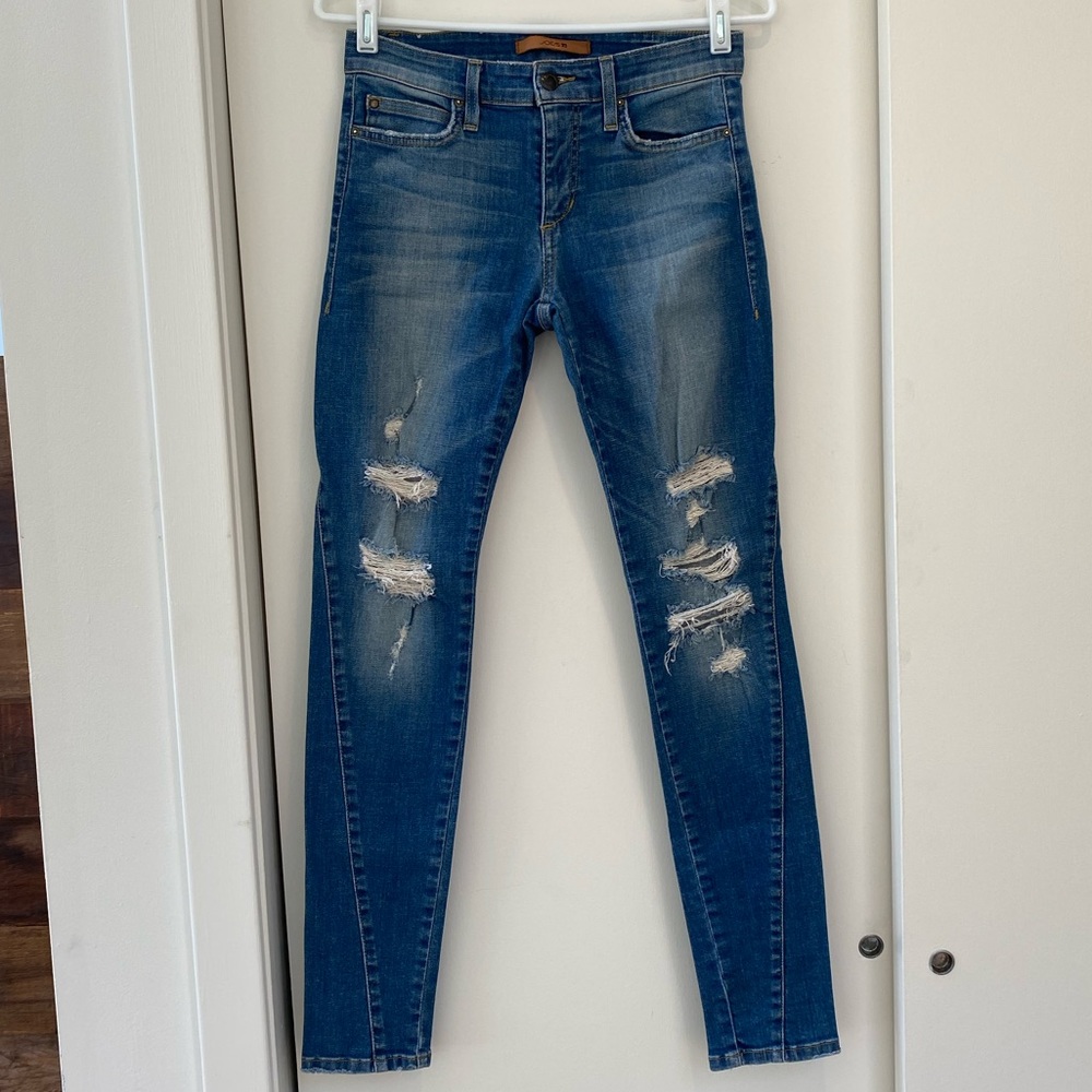 Joe’s Jeans midrise distressed ankle skinny jean